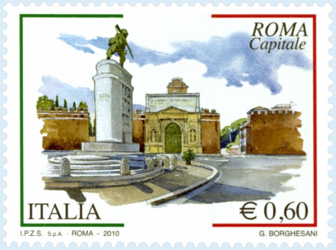 Francobollo  roma capitale porta Pia.JPG